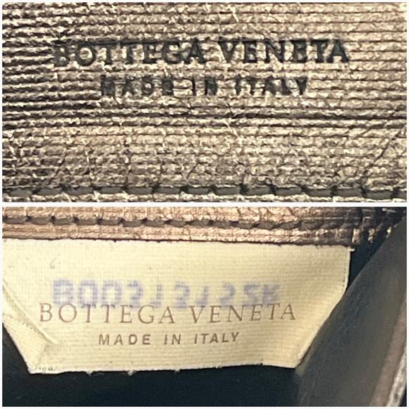 BOTTEGA VENETA Intrecciato Long Wallet Metallic Bronze Leather Womens - Picture 5 of 13